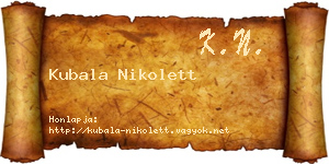 Kubala Nikolett névjegykártya